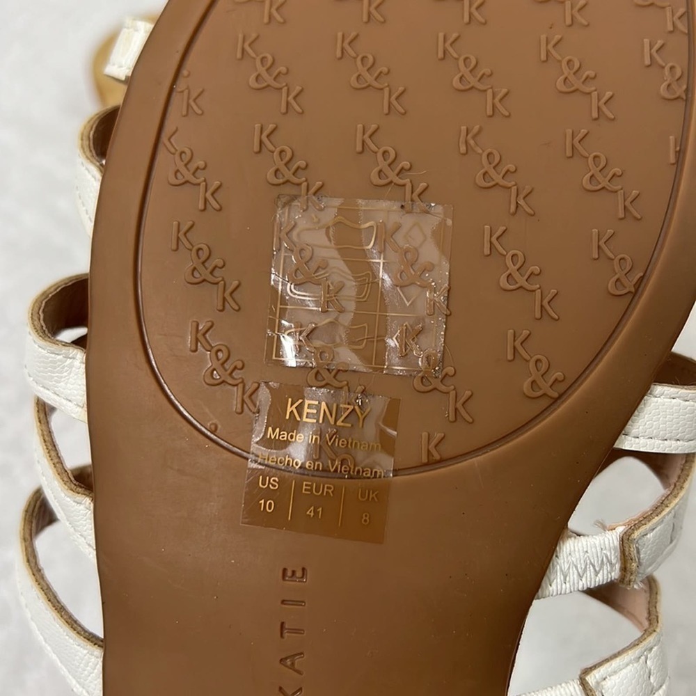 New! Kelly & Katie Kenzy white cushion slide on sandals low block heel size 10 - Picture 7 of 9